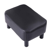 YMYNY 42CM Footstool, Small Foot Stool with Stable Wooden Legs, Modern PU Leather Footrest, Change Shoes Stool for Living Room