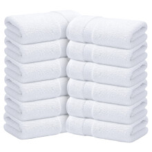 Infinitee Xclusives 100% Cotton Luxury Wash Cloths for Showering - 12 Pack