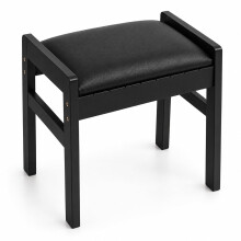 BAMBOOHOMIE Foot Stool Ottoman, Modern Vanity Stool Chair for Makeup with Removable Cushion & Side Handles
