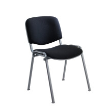 Office Hippo Heavy Duty Stackable Reception Chair, Black Frame, Fabric, Black