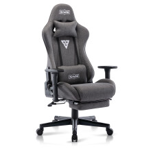 S*MAX Gaming Chair with Footrest Fabric Thicken Seat Ergonomic Gaming Chairs with 3D Armrest Breathable Fabric Headrest Lumbar Support Racing Style
