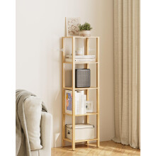 Apetaccat Book Shelf, 5 Tier Tall Bookshelf, Narrow Bookcase with Open Shelves, 38 x 27 x 136CM, Book Shelves for Living Room, Office, Study, Oak