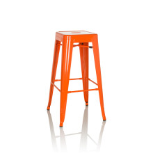 hjh OFFICE 645080 Bar stool VANTAGGIO HIGH metal Orange retro stool in industry design, stackable