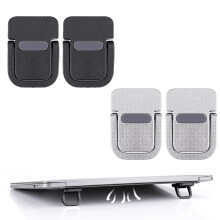 GIEEU 4 PCS Portable Keyboard Riser,Self-Adhesive Laptop Riser Stand,Mini Invisible Laptop Stand,Computer MacBook Zinc Alloy Stand for Desk