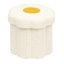 PINPLUS Small Folding Storage Ottoman with Lid, 32x32x29 cm, White