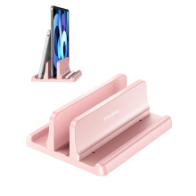 Vaydeer Vertical Laptop Stand Holder Plastic Adjustable Dock for MacBook Pro, Air, HP, Dell, Microsoft Surface, Lenovo, Up to 17.3 Inches (Pink)
