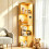 4-Tiers Corner Bookcase with 3 Color Lights Human Body Sensor for Study 1
