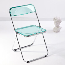 KAIHAOWIN Luxury Modern Transparent Folding Chair Acrylic Ghost Stackable Crystal Seat-PC Plastic Living Room Seat-Chrome Frame Accent Side Chair for