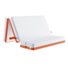 TeQsli Double Foldable Mattress, 15CM Memory Foam Folding Mattress with Removable Washable Cover, for Guest Beds, Camping and Road Trips