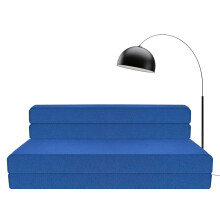 SAPPHIRE Tri-Fold Foam Mattress - The Perfect 12cm Futon Z Bed & Sofa chair for Guests and More! (Double Navy)