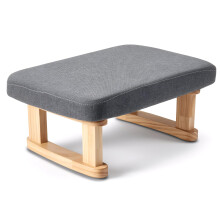 Seivunol Small Footstool, Lightweight Pouffe Footstool with Stable Wooden Legs and Removable Soft Cushion Cover