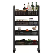 Metal Serving Trolley, Kitchen Trolley, Kitchen, 360Â Rotating Wheels, Storage Trolley with 3/4/5 Levels, for Living Room, Bathroom, Kitchen, Study
