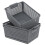 Afromy Set of 3 Plastic Storage Baskets, Rectangular Weave Storage Basket Bin, Grey 1
