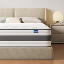 BedStory Double Mattrress 4FT6, 10.3 Inch Pocket Sprung Hybrid Mattress for Pressure Relief & Back Pain Relief â“ Medium Firm 135x190x26 cm