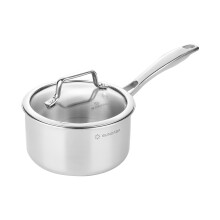 Suncasa Triply Stainless Steel Saucepan With Lid 14Cm 1.1L | Milk Pan Tea Pan For Kitchen | Induction Compatible