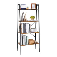 H JINHUI 4-Tier Ladder Shelf, Bookshelf, Living Room Bookcases, Plant Stand, Industrial Style Vintage Storage Shelves for Living Room, Home Office