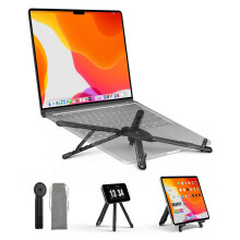 Viozon Portable Laptop Stand for Desk, Foldable Adjustable Computer Riser with Magnetic Phone Holder