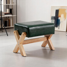 Small Foot Stool, 10.2in PU Leather Ottoman Foot Rest Shoe Changing Stool