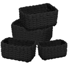 Lighterday Wicker Basket 4 Pcs Small Hampers Gift Baskets Wicker Woven Storage Basket 4 Sizes Baskets for Shelves,Gift Baskets Empty for Bathroom