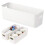 Fizleca 3 Pcs White Storage Baskets, Stackable Plastic Bathroom Organiser Boxes with Handles for Kitchen 1