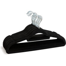 JH AUTOSTORES - 25 Pack Non Slip Velvet Coat Space Saving Adult Hangers for Clothes â“ Hangers with Tie Organizer & Swivel Hooks