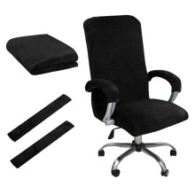 Office Chair Covers, Desk Chair Cover Universal Stretch Velvet Slipcover, Washable Plush Computer Chair Protector with Arm Covers