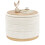Bonlife Round Chenille Storage Ottoman Coffee Table, Folding Footstool with Table Top 1