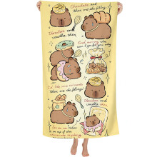 Spiritzohic Capybara Beach Towels, Capybara Bath Towels Swimming Towel Quick Dry Microfibre Towel Sandproof Beachs BathTowels for Travel, Holiday