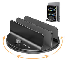 OMOTON Vertical Laptop Stand, 360Â Swivel Dual Slot Aluminium Holder