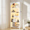 FREDEES Arched Bookcase with LED Lights, 175CM Tall, White 1
