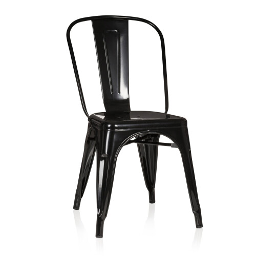 hjh OFFICE 645020 Chair VANTAGGIO COMFORT metallic black stackable sturdy