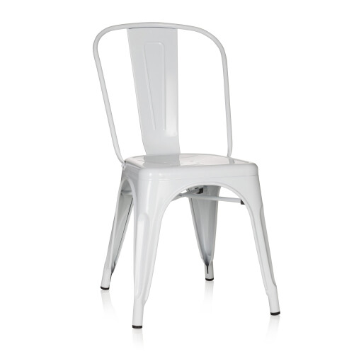 hjh OFFICE 645022 Chair VANTAGGIO COMFORT metallic white stackable sturdy