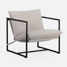 Zinus Aidan Sling Accent Armchair, Oatmeal Beige, 78 x 78 x 69 cm