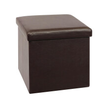 Bonlife Small Ottoman Storage Box with Lid, Foldable Cube Footstool