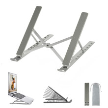 OUGEP Laptop Stand For Desk, 8 Levels Height Adjustable Aluminum Laptop Portable, Compatible with MacBook Air/Pro, HP, ASUS, Dell