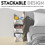 Yesdate 3 Pack Stackable Storage Drawers, Plastic Closet Organiser Baskets 4