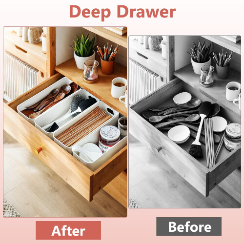 Cartlant 6 Pack Small Storage Baskets Narrow Plastic Bathroom Storage Box 2