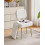 IBUYKE Vanity Stool with Storage, Folding Back Makeup Chair, White WBD030W 2