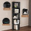 64.8 " Corner Wood Bookcase with Body Sensor LED for Home Office,Black 4