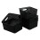 CadineUS 6-pack Black Woven Plastic Storage Baskets Organizing Bins 3