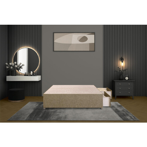 Bed Centre Flexby Divan Bed Base Only with 2 Drawers (Same Side), No Headboard - Available in 3FT, 4FT, 5FT & 6FT 1