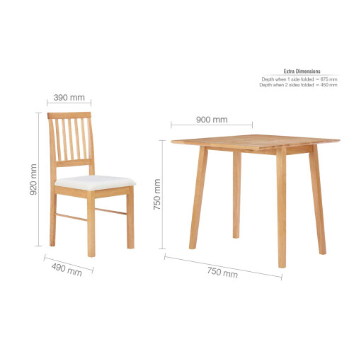 Birlea DROP LEAF DINING SET OAK COLOUR FINISH 2