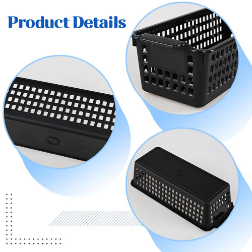 Hayixia 12 Pack Small Storage Baskets for Small Items, Slim Plastic Organising Baskets, Black 2