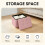 PINPLUS Tufted Linen Storage Ottoman Box, Foldable Footstool, Pink 4