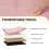PINPLUS Tufted Linen Storage Ottoman Box, Foldable Footstool, Pink 5