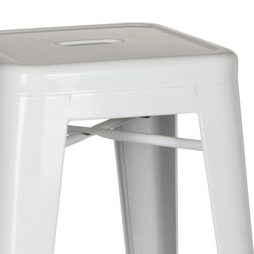 hjh OFFICE Barstool bistro stool VANTAGGIO HIGH metal stackable sturdy bistro stool white 1