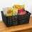 Yarebest Large Plastic Storage Basket Box, Cupboard Storage Baskets, 3-Pack (Black) 5