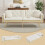 (White, Velvet) 2-Seater Sofa Bed with Built-in Cup Holders 1