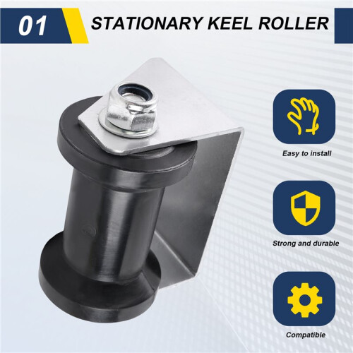 Stationary Keel Roller Assembly Galvanized Steel Boat Trailer Rollers with Brackets Keel Roller Assembly Part 4 Inch 1