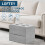LOFTEY Small Ottoman Storage Box, Foldable Foot Stool with Lid, Grey 3